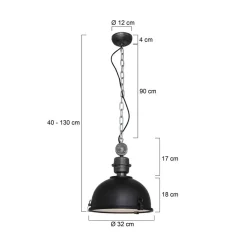 Steinmex Hanglampen|Sammy 1-lichts Hanglamp S Zwart 32cm