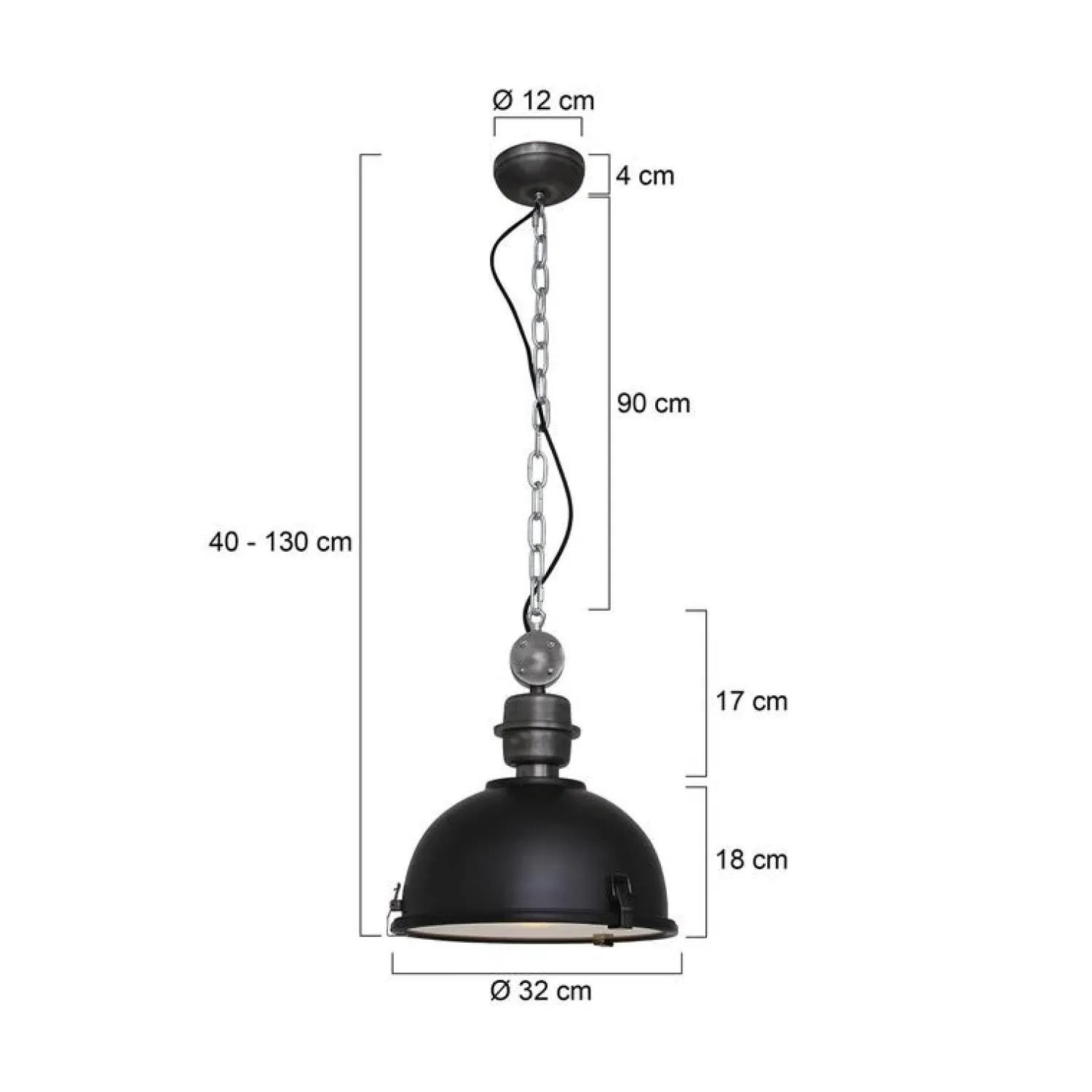 Steinmex Hanglampen|Sammy 1-lichts Hanglamp S Zwart 32cm