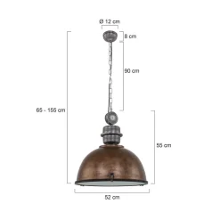 Steinmex Hanglampen|Sammy 1-lichts Hanglamp XL Bruin 52cm