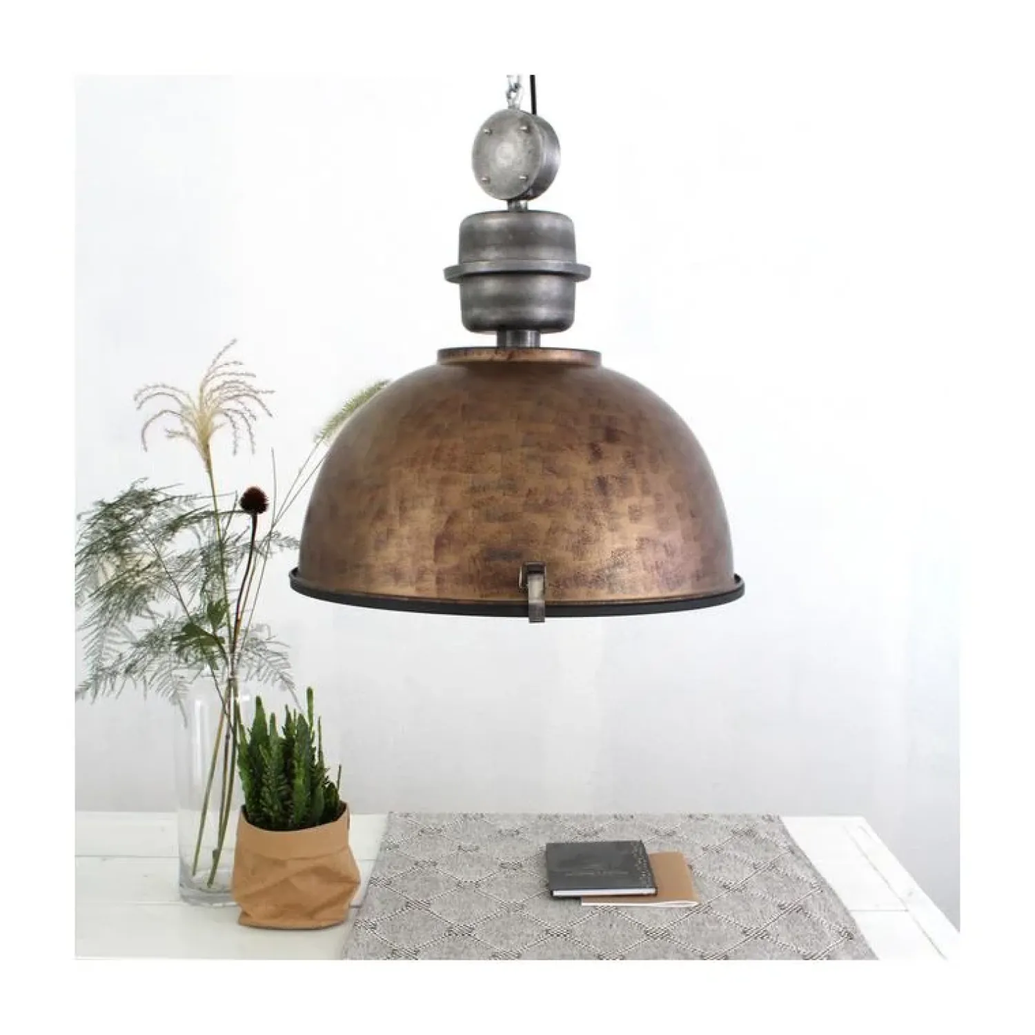 Steinmex Hanglampen|Sammy 1-lichts Hanglamp XL Bruin 52cm