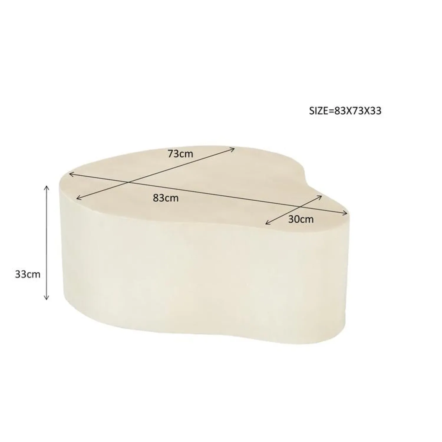 Livingfurn Salontafels|Sandy organische Salontafel Zand 85cm