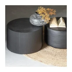WOOOD Bijzettafels|Sanne Bijzettafel Rond MDF Zwart 60cm