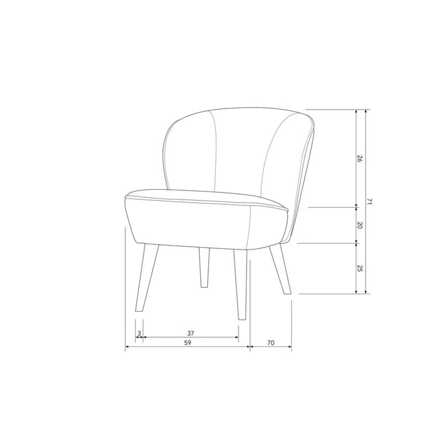 WOOOD Fauteuils|Sara Fauteuil Boucle Creme