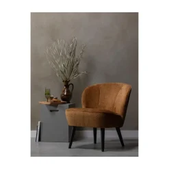 WOOOD Fauteuils|Sara Fauteuil Structure Velvet Cognac