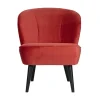 WOOOD Fauteuils|Sara Fauteuil Velvet Framboos
