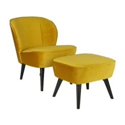 WOOOD Fauteuils|Sara Fauteuil Velvet Oker