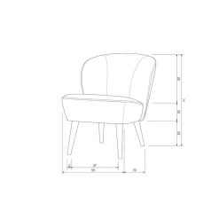 WOOOD Fauteuils|Sara Fauteuil Velvet Oud Roze