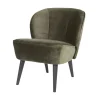 WOOOD Fauteuils|Sara Fauteuil Velvet Warm Groen
