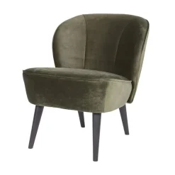 WOOOD Fauteuils|Sara Fauteuil Velvet Warm Groen