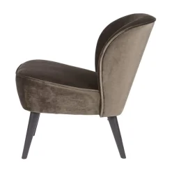 WOOOD Fauteuils|Sara Fauteuil Velvet Warm Groen