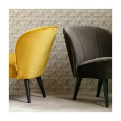 WOOOD Fauteuils|Sara Fauteuil Velvet Warm Groen