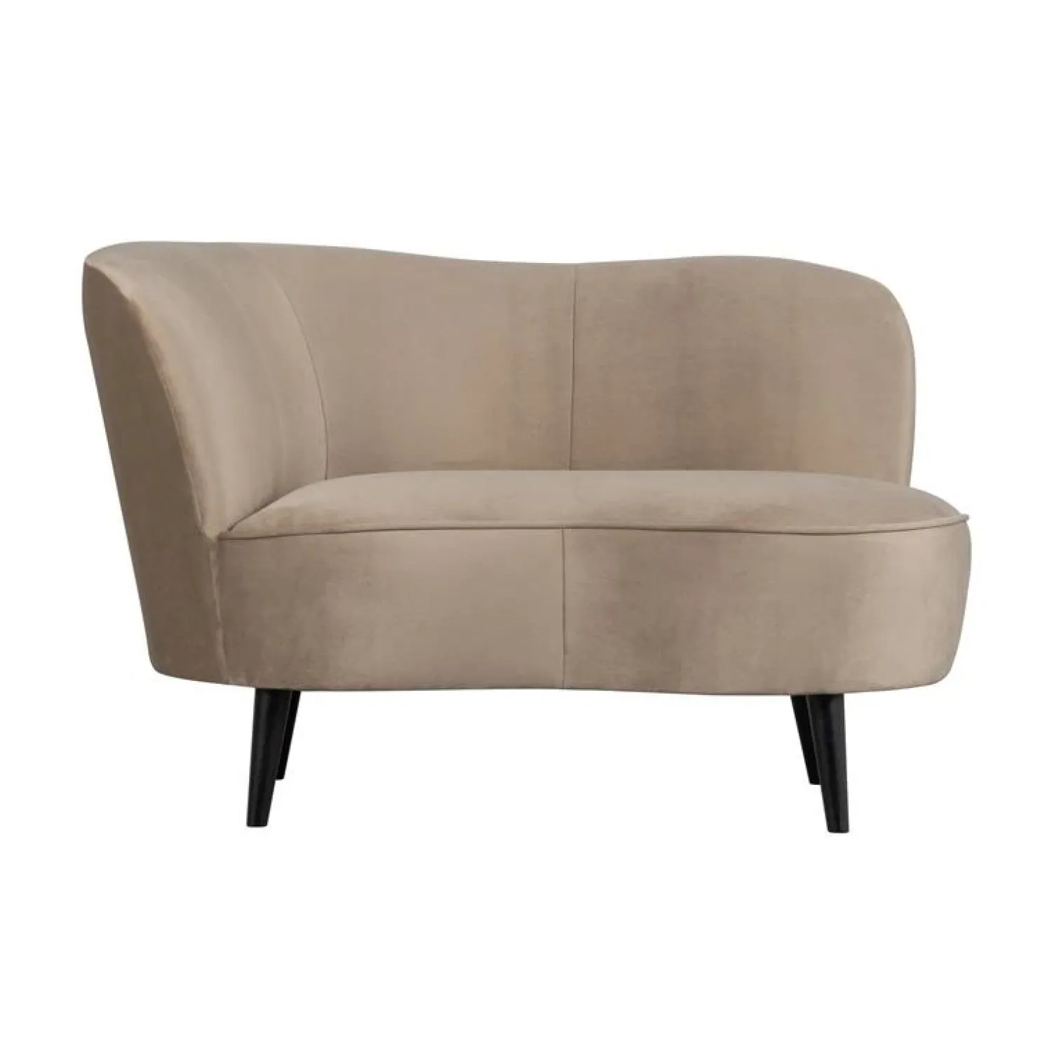 WOOOD Loungebanken|Fauteuils|Sara Lounge Fauteuil Links Velvet Khaki 112cm