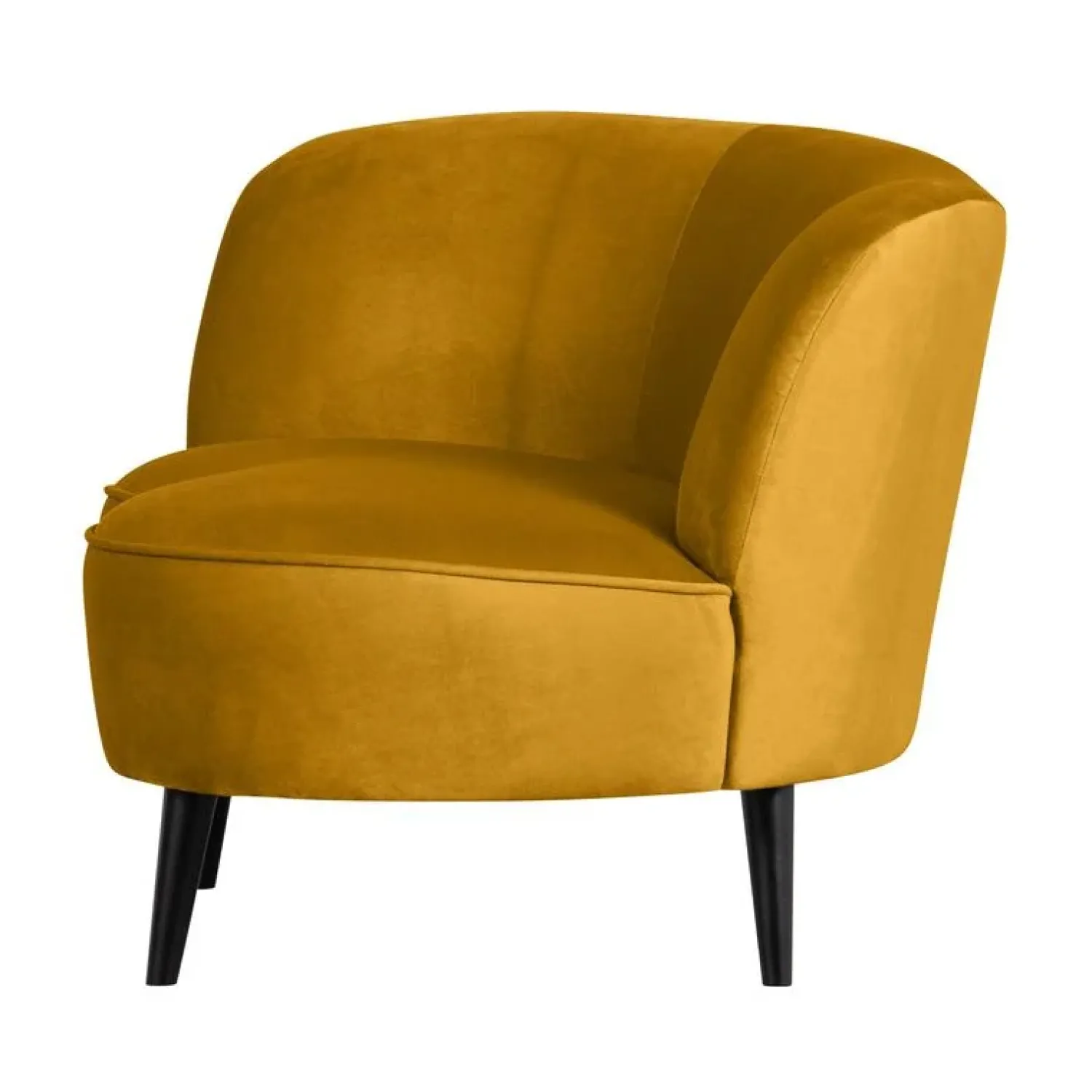 WOOOD Loungebanken|Fauteuils|Sara Lounge Fauteuil Links Velvet Oker 112cm