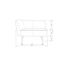 WOOOD Loungebanken|Fauteuils|Sara Lounge Fauteuil Links Velvet Oker 112cm