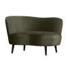 WOOOD Loungebanken|Fauteuils|Sara Lounge Fauteuil Links Velvet Warm Groen 112cm