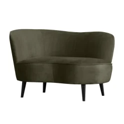 WOOOD Loungebanken|Fauteuils|Sara Lounge Fauteuil Links Velvet Warm Groen 112cm