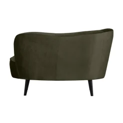 WOOOD Loungebanken|Fauteuils|Sara Lounge Fauteuil Links Velvet Warm Groen 112cm