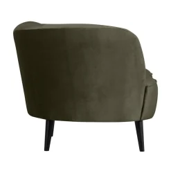 WOOOD Loungebanken|Fauteuils|Sara Lounge Fauteuil Links Velvet Warm Groen 112cm