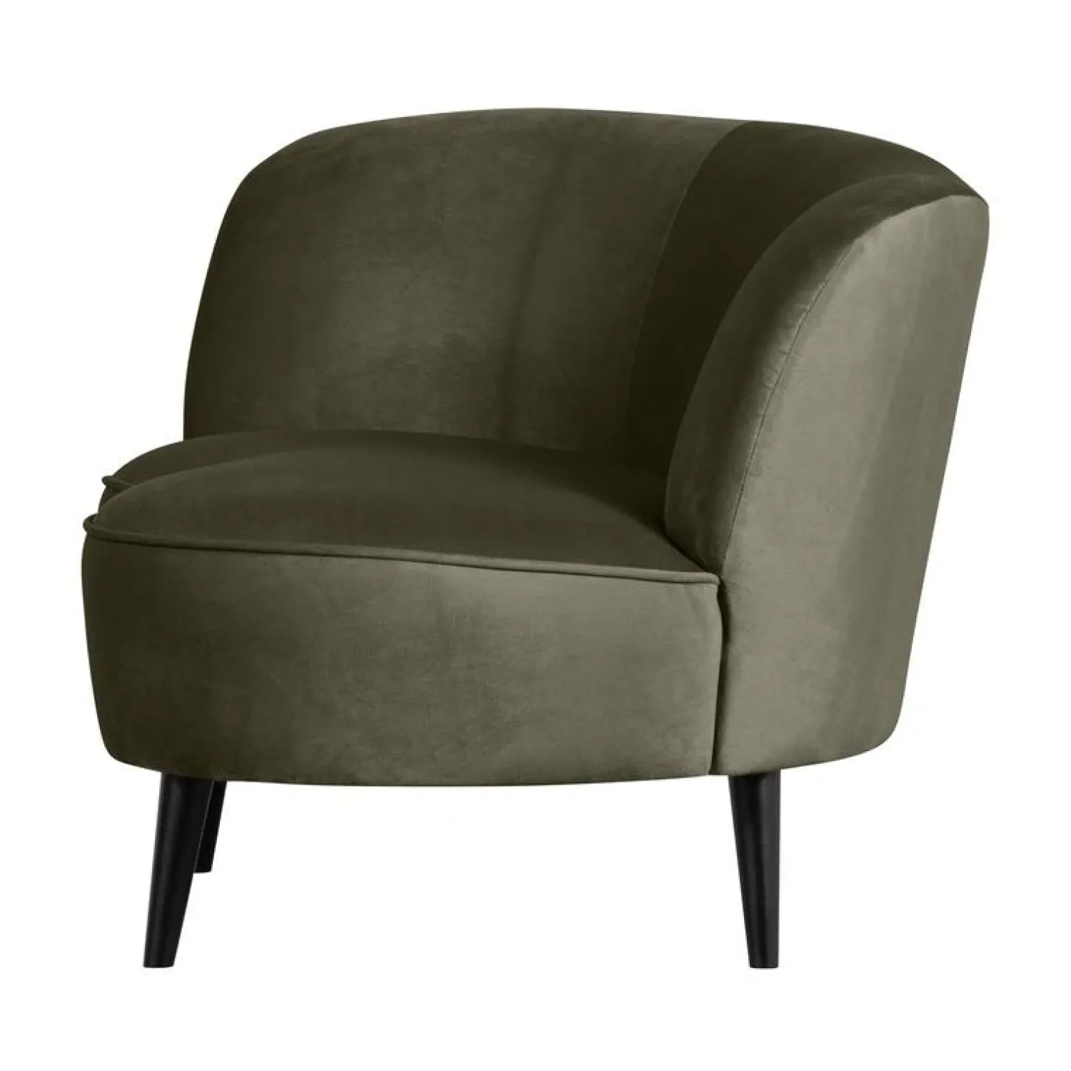 WOOOD Loungebanken|Fauteuils|Sara Lounge Fauteuil Links Velvet Warm Groen 112cm