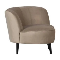 WOOOD Loungebanken|Fauteuils|Sara Lounge Fauteuil Rechts Velvet Khaki 112cm