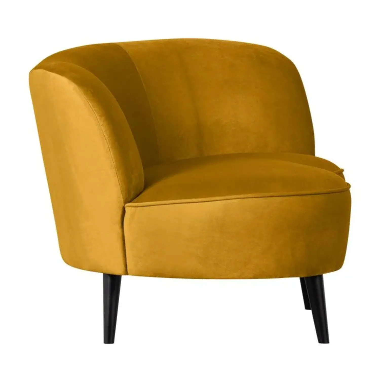 WOOOD Loungebanken|Fauteuils|Sara Lounge Fauteuil Rechts Velvet Oker 112cm