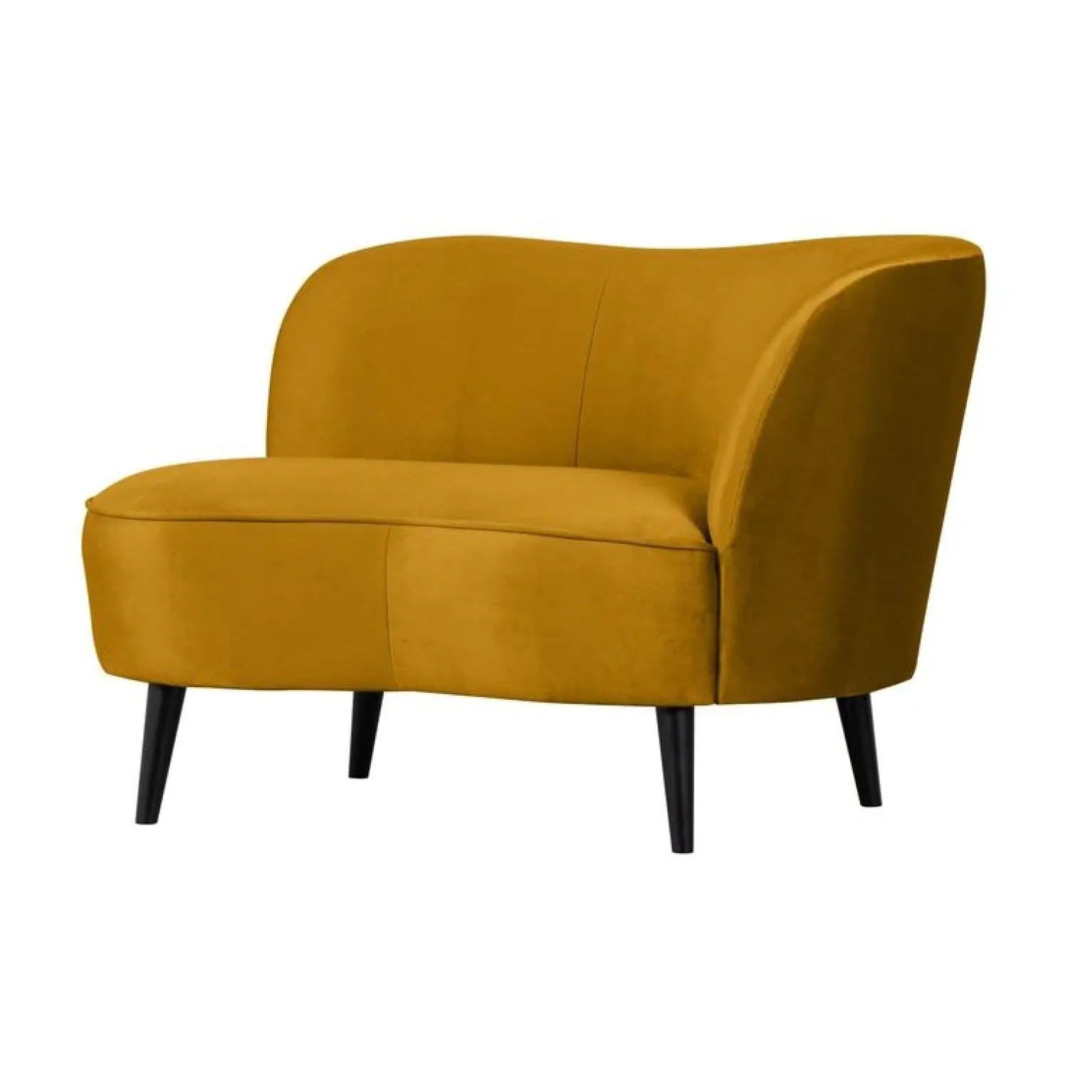 WOOOD Loungebanken|Fauteuils|Sara Lounge Fauteuil Rechts Velvet Oker 112cm