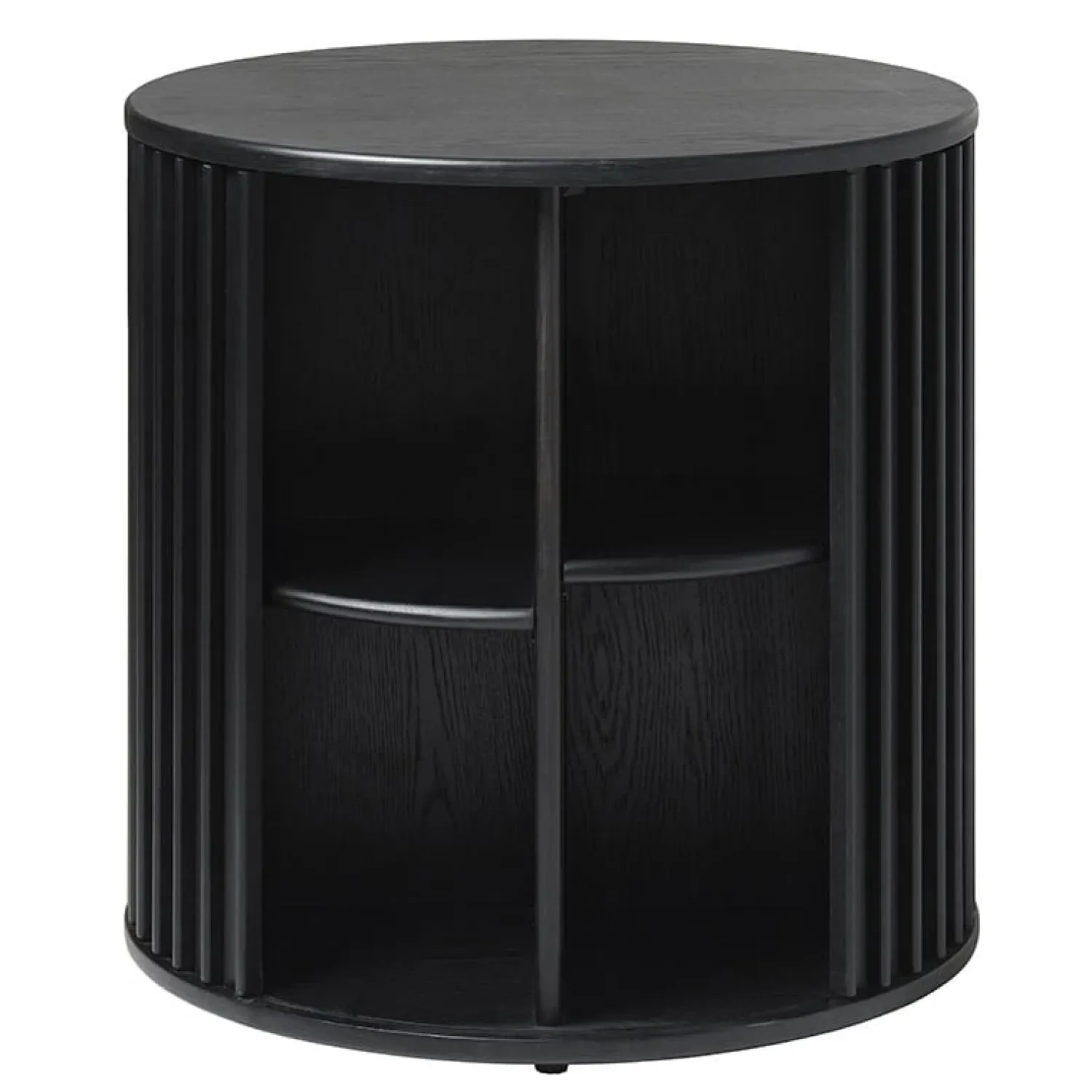 LykkeHome Bijzettafels|Sarita bijzettafel zwart eikenhoutfineer 60cm