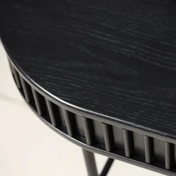 LykkeHome Bureautafels|Sarita bureautafel zwart eikenhoutfineer 120cm