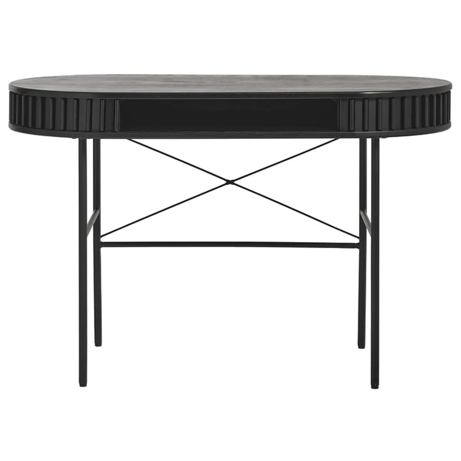 LykkeHome Bureautafels|Sarita bureautafel zwart eikenhoutfineer 120cm