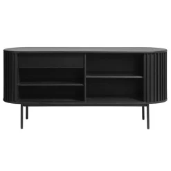 LykkeHome Dressoirs|Industriele Kasten|Sarita dressoir zwart eikenhoutfineer 160cm