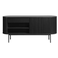 LykkeHome Dressoirs|Industriele Kasten|Sarita dressoir zwart eikenhoutfineer 160cm