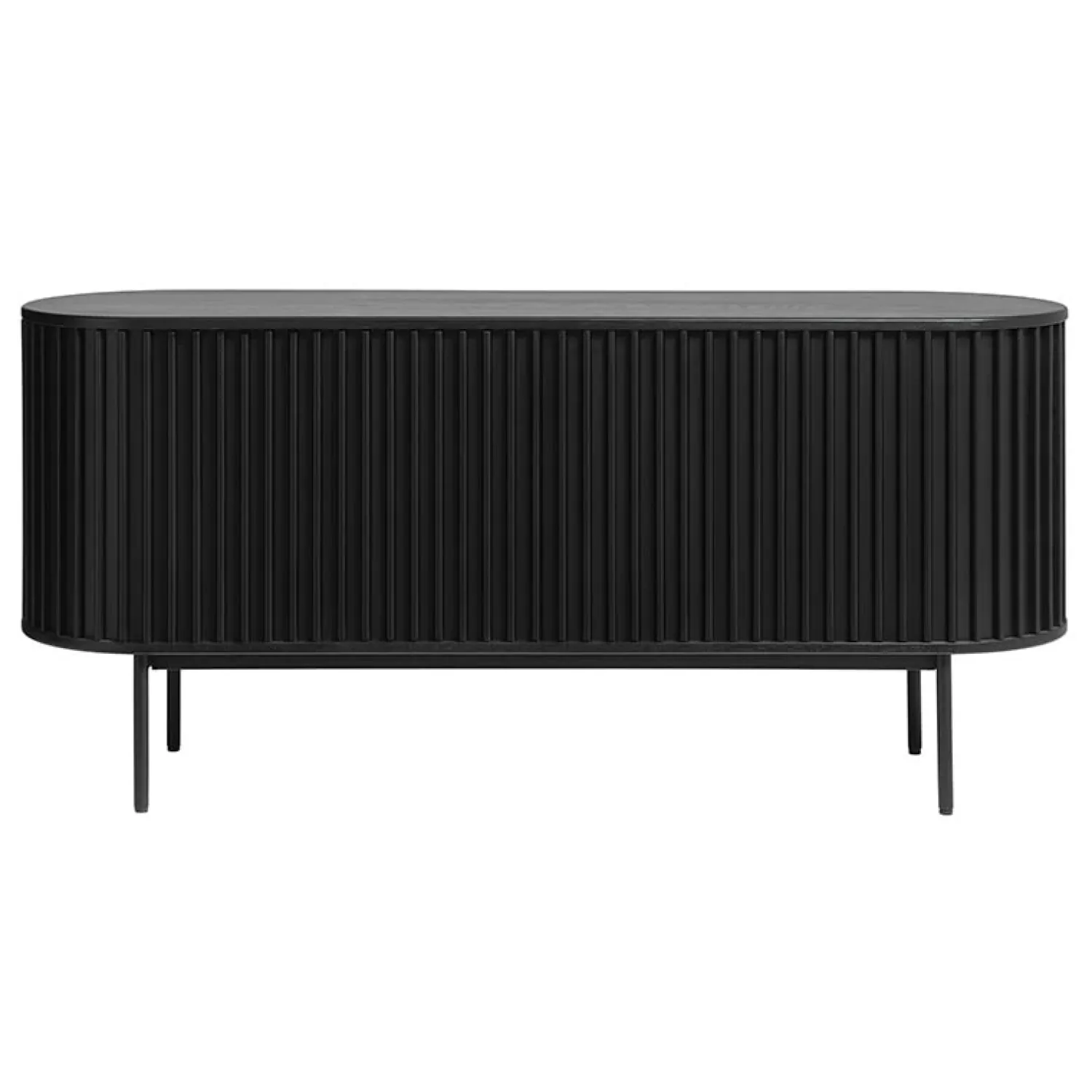 LykkeHome Dressoirs|Industriele Kasten|Sarita dressoir zwart eikenhoutfineer 160cm