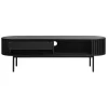 LykkeHome Industriele Kasten|Tv Meubels|Sarita TV meubel zwart eikenhoutfineer 160cm