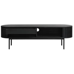 LykkeHome Industriele Kasten|Tv Meubels|Sarita TV meubel zwart eikenhoutfineer 160cm