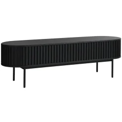 LykkeHome Industriele Kasten|Tv Meubels|Sarita TV meubel zwart eikenhoutfineer 160cm