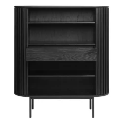 LykkeHome Wandkasten|Industriele Kasten|Sarita wandkast zwart eikenhoutfineer 110cm