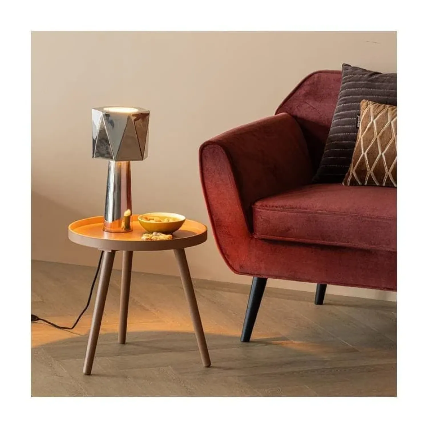 WOOOD Bijzettafels|Sasha Bijzettafel rond Oudroze 41cm
