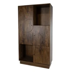 Mysons Wandkasten|Vakkenkasten|Savanne Wandkast Mangohout Walnoot 100cm