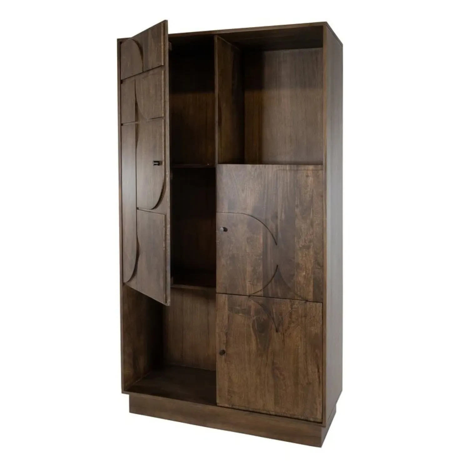 Mysons Wandkasten|Vakkenkasten|Savanne Wandkast Mangohout Walnoot 100cm