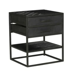Furndea Nachtkastjes|Industriele Kasten|Scandi houten nachtkastje 45cm zwart