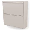 Redin Design Schoenenkasten|Schoenenkasten|Schoenenkast industrieel Pippen (2 lades) – Taupe metaal