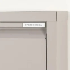 Redin Design Schoenenkasten|Schoenenkasten|Schoenenkast industrieel Pippen (2 lades) – Taupe metaal