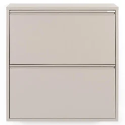 Redin Design Schoenenkasten|Schoenenkasten|Schoenenkast industrieel Pippen (2 lades) – Taupe metaal