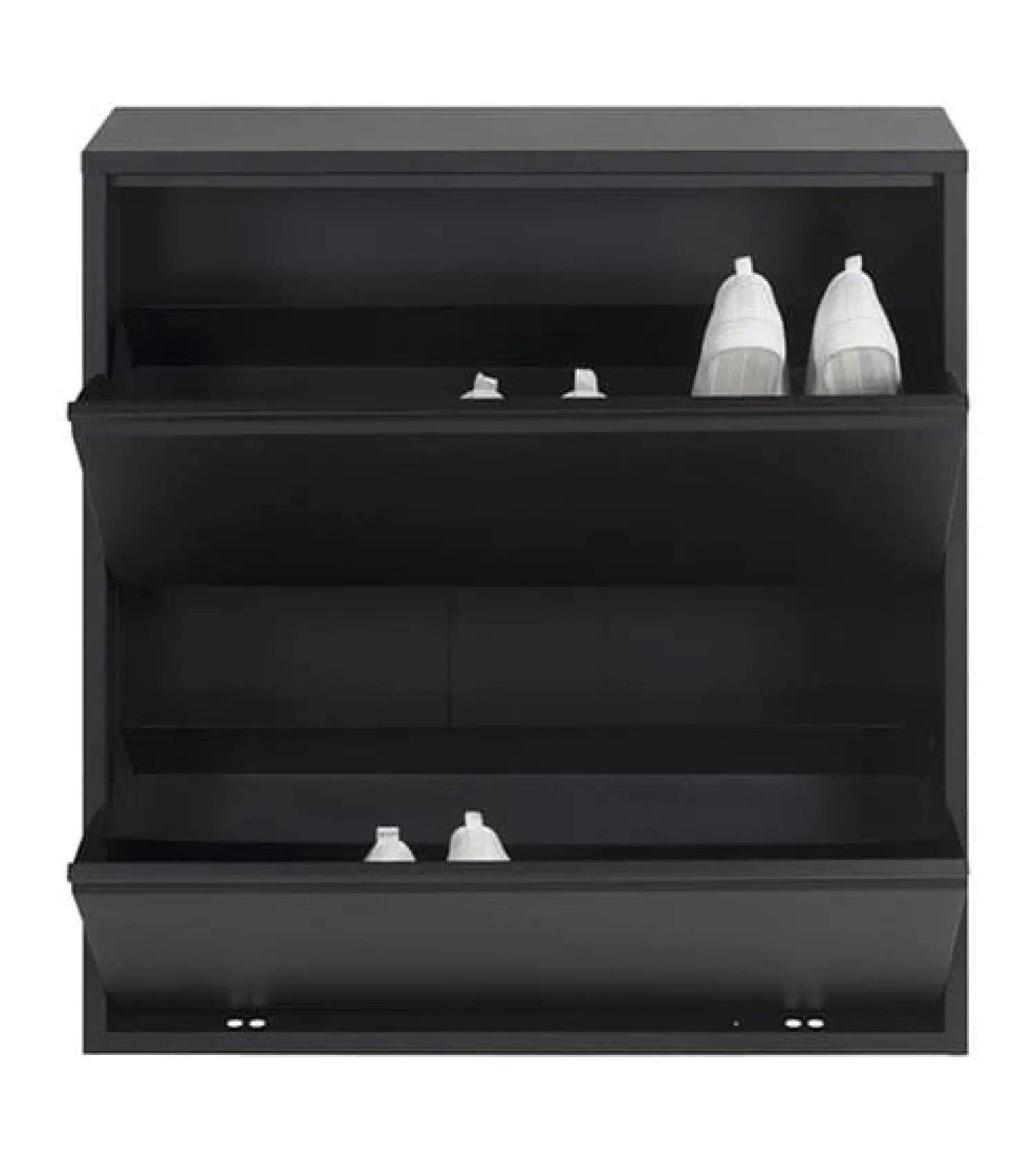 Redin Design Schoenenkasten|Schoenenkasten|Schoenenkast industrieel Pippen (2 lades) – zwart metaal