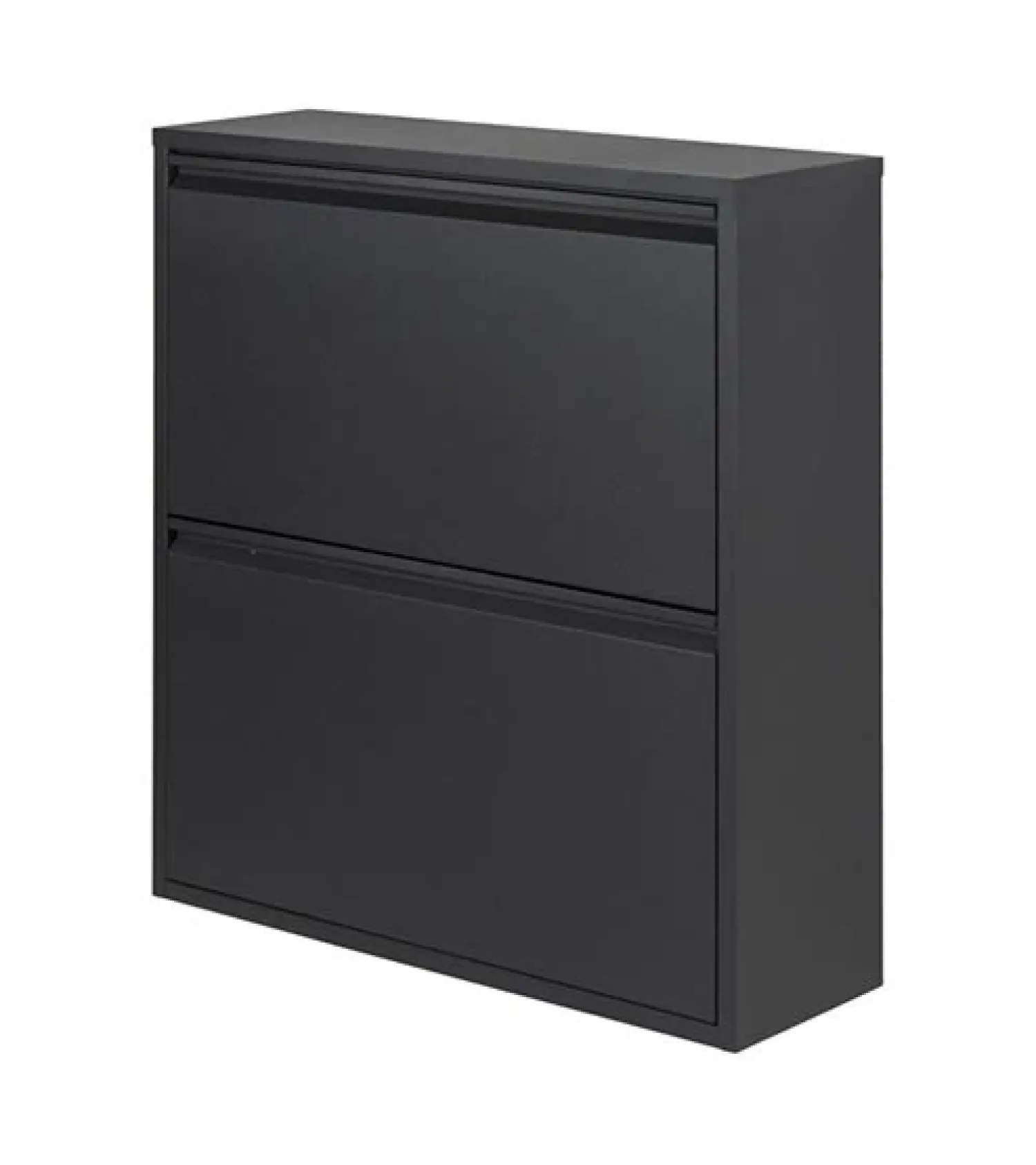 Redin Design Schoenenkasten|Schoenenkasten|Schoenenkast industrieel Pippen (2 lades) – zwart metaal