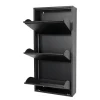 Redin Design Schoenenkasten|Schoenenkasten|Schoenenkast industrieel Pippen (3 lades) – Zwart metaal