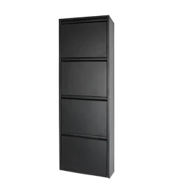 Redin Design Schoenenkasten|Schoenenkasten|Schoenenkast industrieel Pippen (4 lades) – zwart metaal