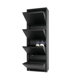 Redin Design Schoenenkasten|Schoenenkasten|Schoenenkast industrieel Pippen (4 lades) – zwart metaal