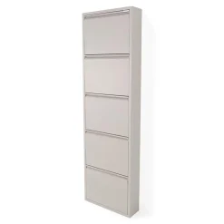 Redin Design Schoenenkasten|Schoenenkasten|Schoenenkast industrieel Pippen (5 lades) – Taupe metaal