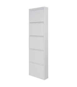 Redin Design Schoenenkasten|Schoenenkasten|Schoenenkast industrieel Pippen (5 lades) – Wit metaal